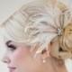 Bridal Fascinator, Wedding Head Piece, Feather Fascinator, Bridal Hair Accessory -  OLIVIA - New