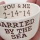 CUSTOM RING DISH married by the sea personalized date name initials wedding gift idea engagement gift wedding ring pillow ring holder date