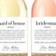 Will You Be My Bridesmaid Wine Labels - Faux Glitter Definition Weatherproof Removable Ask Bridesmaid Wine Bottle Sticker