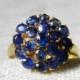 Sapphire Ring 24K Antique Genuine Blue Sapphire Princess Ring, Sapphire Antique Ring Alternative Engagement Ring