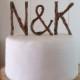 Rustic Wedding Cake Topper - Any Two Vine Letters with Ampersand
