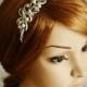 TEGAN, Vintage Inspired Bridal Headband, Art Deco Wedding Headband, Pearl and Crystal Wedding Hair Accessories, Bridal Hair Accessories