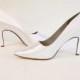 Vintage Dyeables White Satin Formal Wedding Shoes size 7.5
