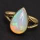 18K Gold Opal ring - Natural Opal Ring - Engagement ring - Artisan ring - October birthstone - Bezel ring - Gift for her