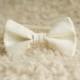 Men's and Boy's Cream Bow Tie, Christmas Photography Prop, Off White Bowtie Newborn Toddler Adult Accessorie, Groomsmen Ring Bearer Wedding
