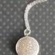 FAST SHIPPING antiqued silver LOCKET floral necklace - wedding birthday mother bridesmaids gift keepsake