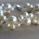 Ivory pearl Bracelet,Glass Pearl Bracelet,Pearl  Flower Bracelet,Wedding Bracelet,Crystal bracelet,Bridesmaid Bracelet,Jewelry