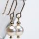 Minimalist Pearl Earrings - Gold Earrings with Crystal Pearls, Gold Filled Beads and Gold Filled  Earwires - Bridal Jewelry