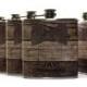 Groomsmen Flasks // Personalized Groomsmen Gifts // Set of 5 Burlap Bow Tie Flasks