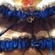 Royal Blue & Black Wedding Bridal Garter Set ~ Something Blue Garter