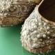 Marrakesh Lace Bridal Ballet Flats Wedding Shoes - All Full Sizes - Pick your own shoe color and crystal color