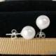 Swarovski Pearl Earrings 8mm White Shell Pearl With Sterling Silver Studs Ivory Pearl Stud Earrings Bridal Wedding Jewelry for Bridesmaids