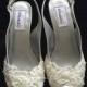 COLEEN - Lace Peep Toe Wedge Heel Wedding Shoes