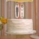 Wedding Cake Topper Set - Custom Cake Banner No. 1 / Bride and/or Groom Cake Toppers