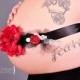 Maternity Sash: Vintage Glam Rocker Chic Red and Black Maternity Sash