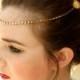 Gold Crystal headband ,Bridal headpiece, Forehead Chain, Wedding Hair Accessories, Gold Headpiece, Hair Jewelry, Bridal Halo