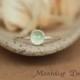 Delicate Spring Green Prehnite Promise Ring or Engagement Ring - Prehnite Bezel-Set Solitaire in Sterling - Unique Engagement Ring