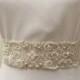 Beaded Bridal Wedding Sash Belt 7 cm with pearls crystal beads ivory  Ready to Ship