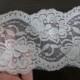 2 Yds of Vintage White Stretch Lace Rose pattern Elastic Lace Fabric Trim for Bridal, Wedding Garters, Baby Headband, Lingerie