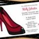 Stiletto Bridal Shower Invitation - Black and Red