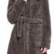 Faux dark gray mink cashmere long women coat