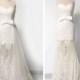 Romantic vintage inspired wedding dress Custom made chiffon wedding gown Ivory lace wedding dress Bridal Gown : ZUHA Aline Floral Dress - New