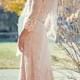 Lace BohoVintage Wedding Dress with Sleeves Open Ballerina Back and BEAUTIFUL skirt detailing - New