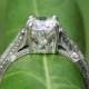 Certified PLATINUM Diamond Engagement Ring - 3/4 carat center stone - Vintage - weddings - brides - ART DECO - Bpt09 - New