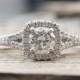 1.42 Ctw. Diamond Split Shank Engagement Ring in 14K White Gold - New