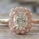Cushion Cut Moissanite Diamond Engagement Ring in 14K Rose Gold - New