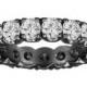 2.85 Carat Certified 14K Black Gold Vintage Style Wedding & Anniversary Eternity Diamond Band  Handmade - New