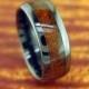 Black Ceramic Koa Wood Ring  - Wedding Ring - 8MM - Promise/Engagement Ring