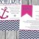 Anchor Bachelorette Party Invitation - Nautical Navy & Pink - Digital Files