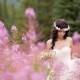 wedding headpiece, pink flower crown, bridal headband,  bridesmaid headpiece, wedding accessories, cherry blossom flower crown