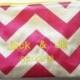 Personalized Chevron Pouch - Monogrammed Makeup bag - Wedding clutches - Small