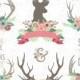 Wedding clip art "WEDDING FLORAL ANTLERS" Clipart,Floral Antlers,Vintage Flowers Wreath,Flower frames,Wedding Wreath,Wedding invitationWd091