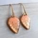 Peach Gold Dangle Earrings - Bridesmaid Jewelry - Bridal Jewelry