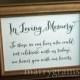 In Loving Memory Sign Table Card - Wedding Reception Seating Signage - Family Photo Table Sign - Matching Numbers Available SS02