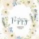 Watercolor alpine poppy wreath, hydrangea, feathers, hand painted, wedding flowers, antlers, bouquet florals, floral clip art, watercolour