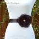 Black Chiffon Flower Bridal Sash, Black Bridal Belt, Black Wedding Belt
