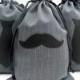Groomsmen Gift Bag - Mens Gift Bag - Mens Gift Wrap - 8x12 Mustache or Necktie Pinstripe Gift Bag