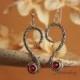 Garnet Swirl Earrings in Sterling Silver -Romantic Dangle Earrings - Coordinated Wedding Jewelry - Choose Your Stone