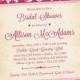 Elegant Bridal Shower Invitation, Wedding Shower Invitation, Damask, Pink, Customize Your Colors (PRINTABLE FILE)