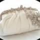 SALE - MADELINE - Stunning Vintage Inspired Satin Rhinestone Crystal Wedding Bag, Rhinestone Bridal Clutch