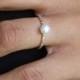 gold filled ring, pearl ring, tiny pearl ring, thin pearl ring, band ring, thin gold ring, stacking ring, dainty ring, bridesmaid gift