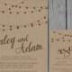 String Lights Kraft Paper Wedding Invitation