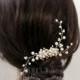 Ivory Pearl Rhinestone Floral Vine Bridal Hair Comb - Wedding Hair Jewelry Bridesmaid Comb Bride Comb Hair Accessories H20