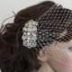 wedding fascinator,bridal Swarovski Pearls Comb,Wedding comb,bridal headpieces,rhinestone bridal Hair comb,Bridal birdcage veil, bridal comb