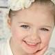Baby Headband Ivory Lace Chiffon - Gift or Photo Prop - Newborn Infant Toddler Girl Adult Flower Girl Wedding Flowergirl Elegant Prom