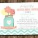 Couples Wedding Shower Invitation Mason Jars and Flowers, Printable, Digital,